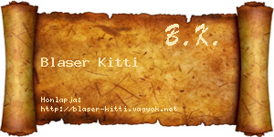 Blaser Kitti névjegykártya